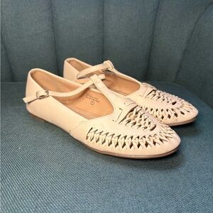 Chase + Chloe Beige Woven Flats